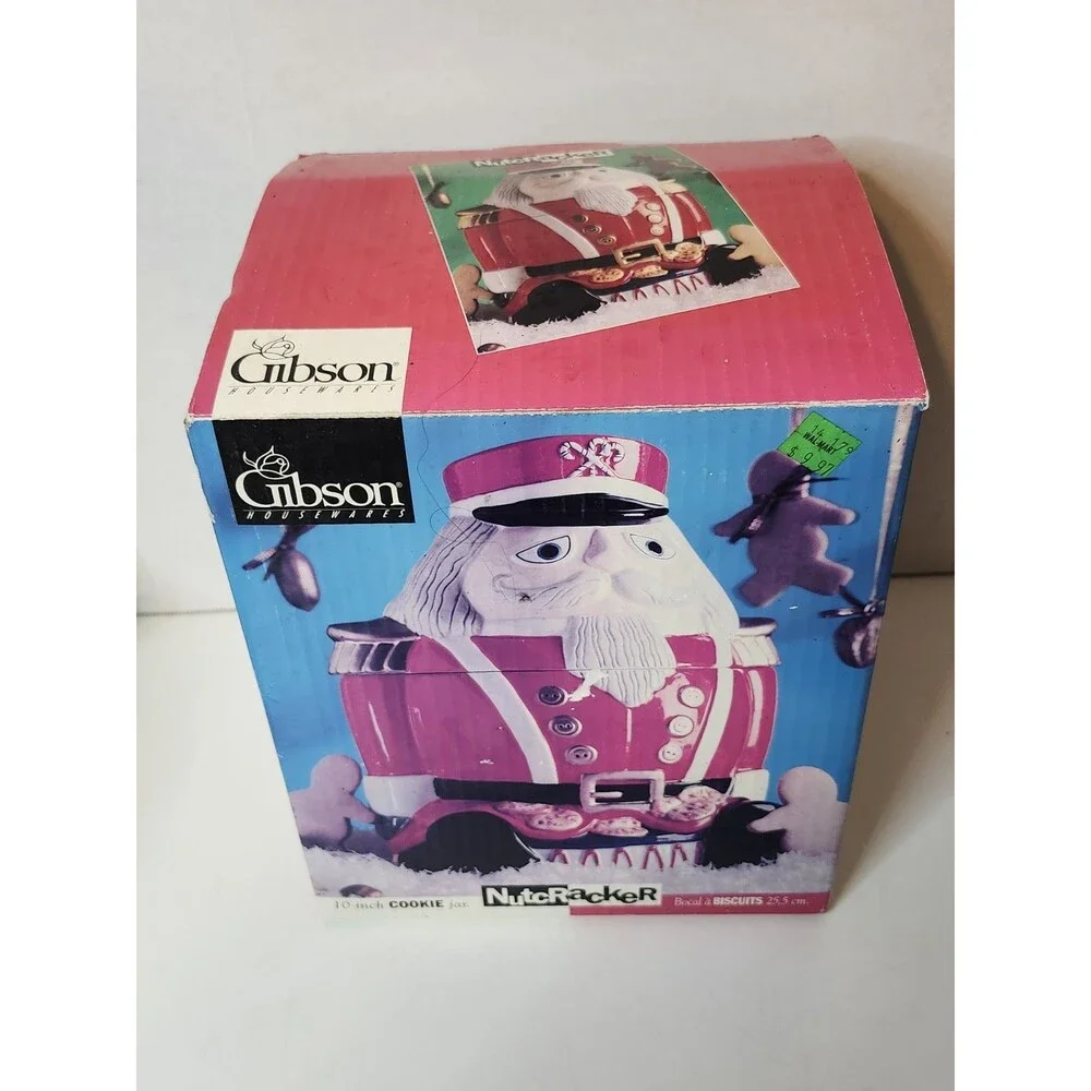 Gibson Housewares Nutcracker Cookie Jar Christmas Holiday Kitchen Decor 10.75